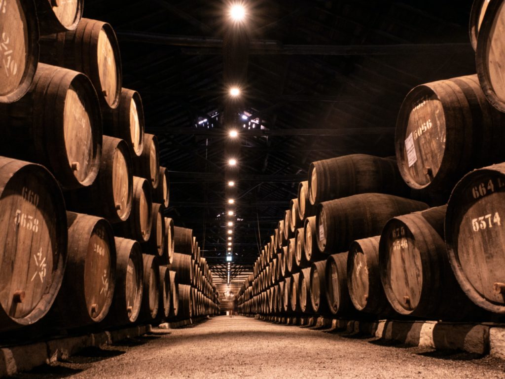 aged and reserve wines in wooden barrels